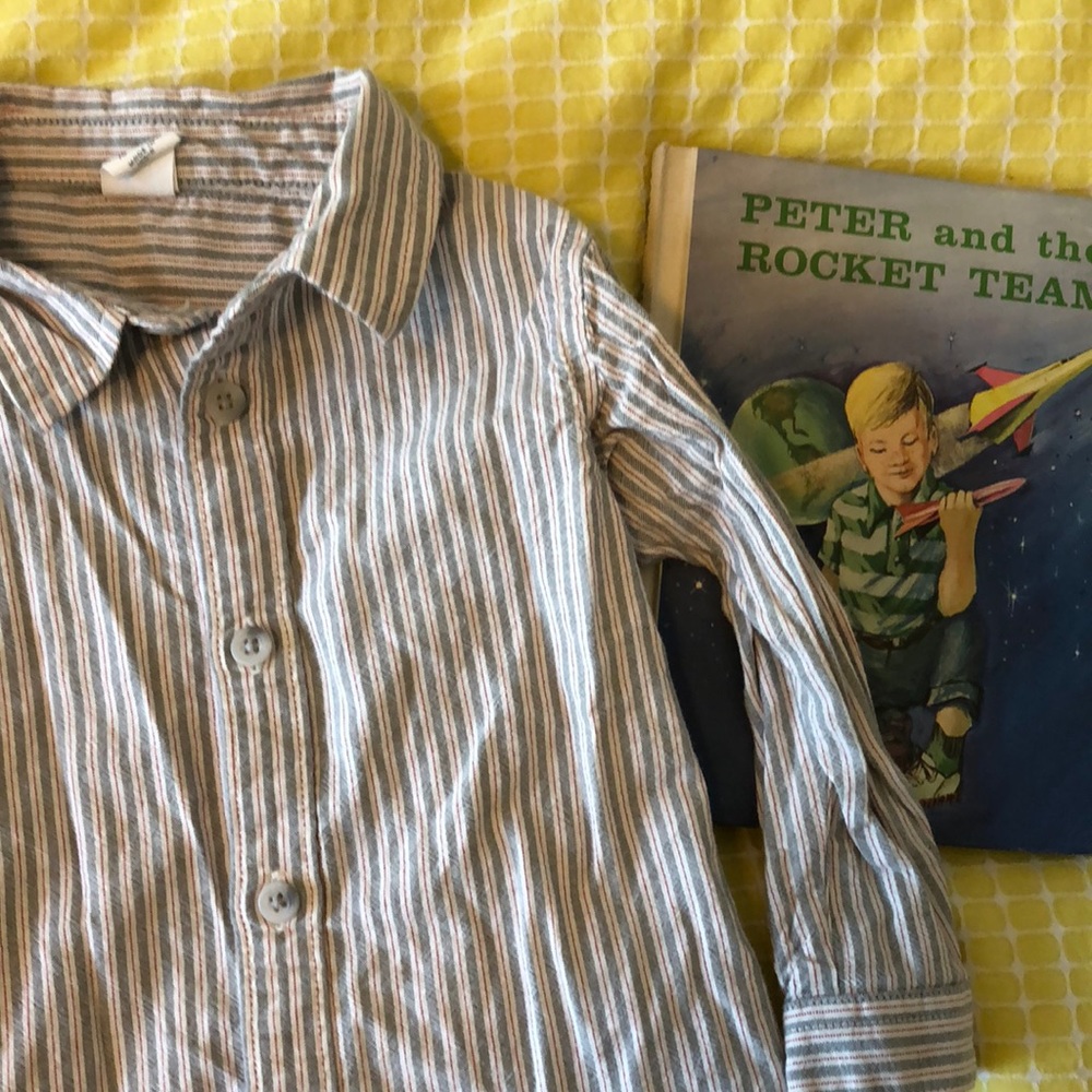 Old Navy Striped Button Down Shirt 0-3, 18-24 mo